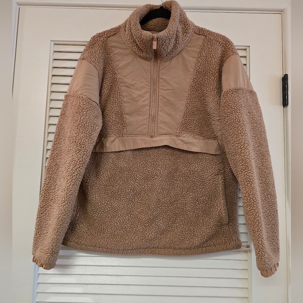 PINK Victoria Secret - Oversized Cozy Teddy Sherpa Half-Zip Sweater With Pockets